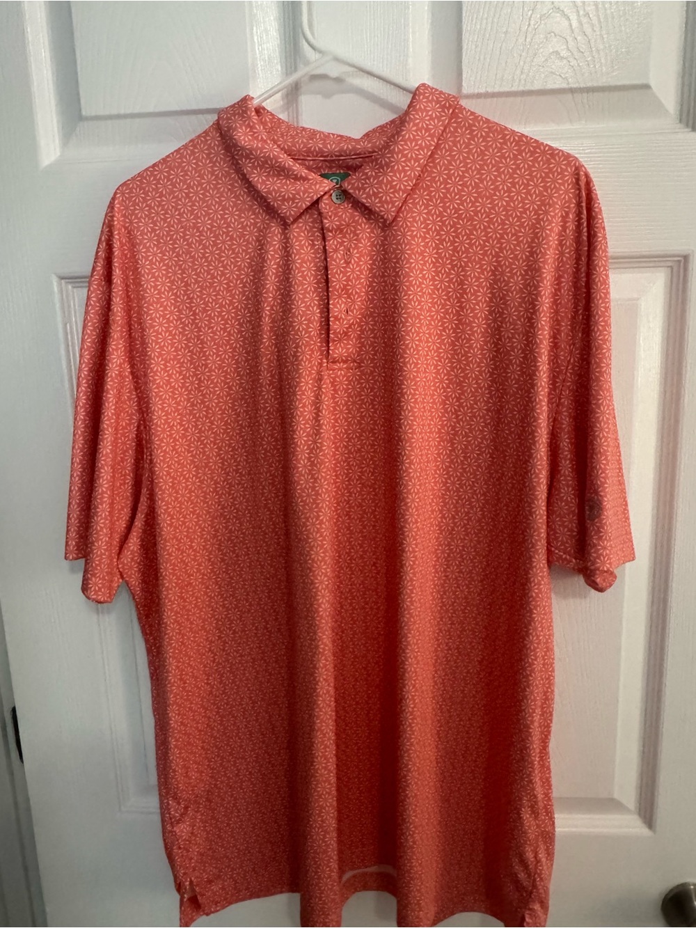 Men's Orange Short-Sleeve Performance Golf Polo Size XXL